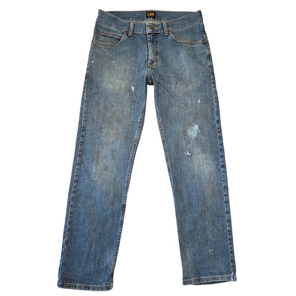 Lee Regular Fit Jeans Mens Size 30x30 Denim Distressed Workwear Thrashed Chore - Picture 1 of 8